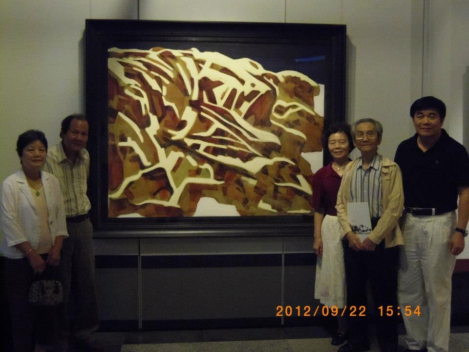 p011 陈文龙---今日画展於台中港区艺术中心与画家陈银辉夫妇,王守英